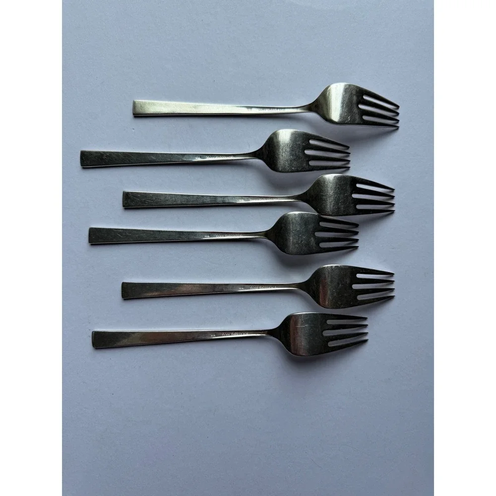 VTG Rogers Bros Salad Forks Set of 6 Silver Lace MCM Silverplate Flatware